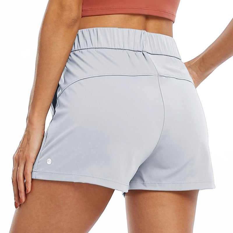 Willit Womens Athletic Hiking Running Shorts for Women Yoga Workout Gym Quick Dry Shorts with Pockets Light Gray XS - Image 3